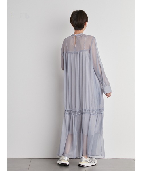 emmi(エミ)の「【emmi atelier】プリントティアードワンピース(ワンピース・レディース・ライトブルー/ネイビー/イエロー・0/1)」の12枚目の写真