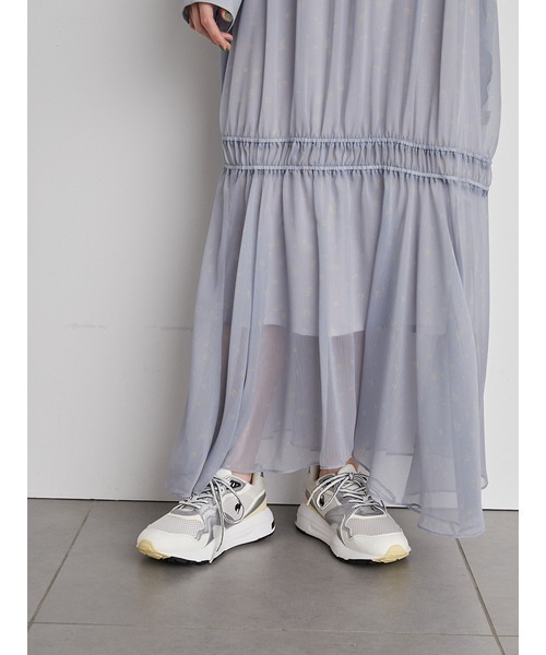 emmi(エミ)の「【emmi atelier】プリントティアードワンピース(ワンピース・レディース・ライトブルー/ネイビー/イエロー・0/1)」の19枚目の写真