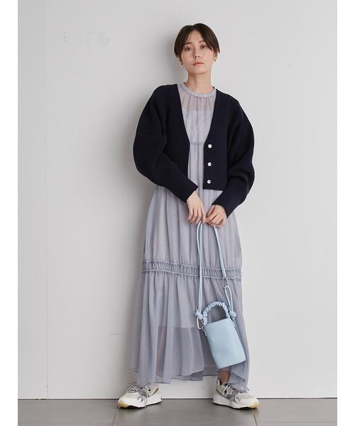 emmi(エミ)の「【emmi atelier】プリントティアードワンピース(ワンピース・レディース・ライトブルー/ネイビー/イエロー・0/1)」の20枚目の写真