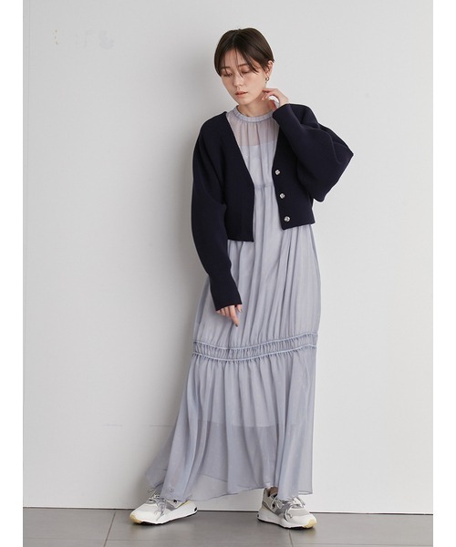 emmi(エミ)の「【emmi atelier】プリントティアードワンピース(ワンピース・レディース・ライトブルー/ネイビー/イエロー・0/1)」の21枚目の写真