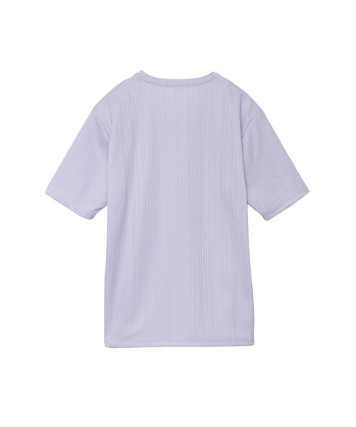 HIGH STREET(ハイストリート)の「HIGH STREET∴ABSランダムハリヌキテレコハンソデVネック(Tシャツ/カットソー・メンズ・ブラック/ホワイト/パープル系その他・LL/M/L)」の4枚目の写真