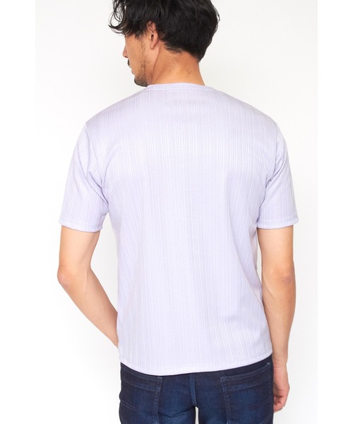 HIGH STREET(ハイストリート)の「HIGH STREET∴ABSランダムハリヌキテレコハンソデVネック(Tシャツ/カットソー・メンズ・ブラック/ホワイト/パープル系その他・LL/M/L)」の16枚目の写真