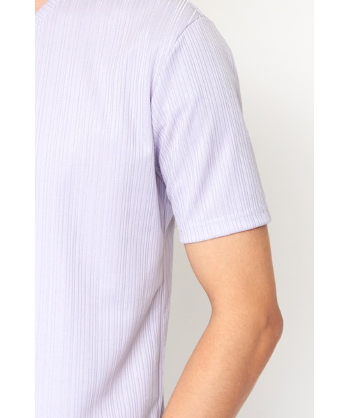 HIGH STREET(ハイストリート)の「HIGH STREET∴ABSランダムハリヌキテレコハンソデVネック(Tシャツ/カットソー・メンズ・ブラック/ホワイト/パープル系その他・LL/M/L)」の18枚目の写真