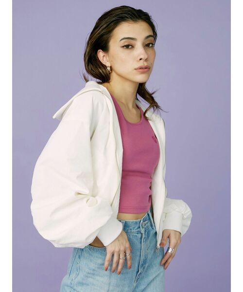 EVRIS（エヴリス）の「ボリュームスリーブショートMA-1（MA-1・レディース・ホワイト/ブラック・FREE）」の18枚目の写真