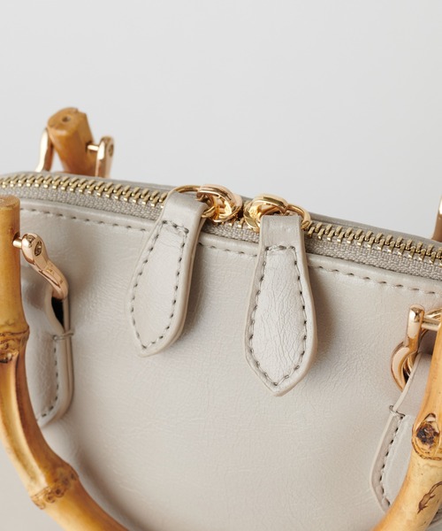 PAPILLONNER(パピヨネ)の「【OT】バンブーハンドルバッグ/PAPILLONNER/パピヨネ(ショルダーバッグ・レディース・ライトグレー/グリーン・FREE)」の21枚目の写真