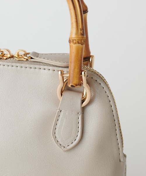 PAPILLONNER(パピヨネ)の「【OT】バンブーハンドルバッグ/PAPILLONNER/パピヨネ(ショルダーバッグ・レディース・ライトグレー/グリーン・FREE)」の22枚目の写真