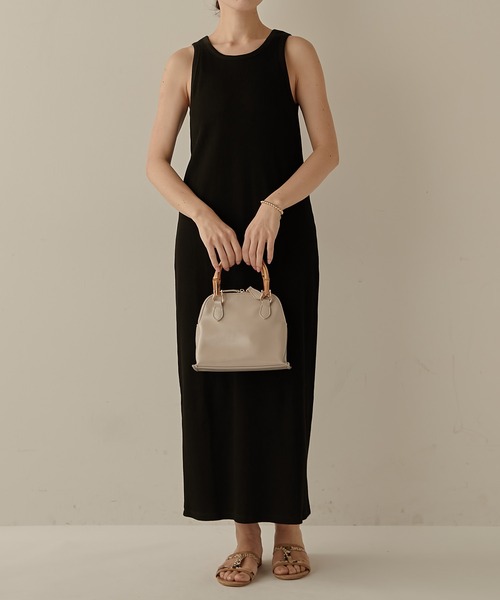 PAPILLONNER(パピヨネ)の「【OT】バンブーハンドルバッグ/PAPILLONNER/パピヨネ(ショルダーバッグ・レディース・ライトグレー/グリーン・FREE)」の11枚目の写真