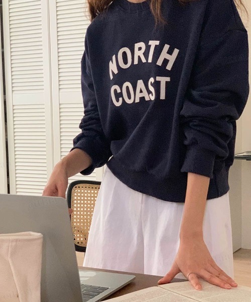 Dalfwin（ダールフィン）の「COASTエンブレムロゴドルマンスリーブスウェット（スウェット・レディース・ネイビー/ライトベージュ/グレー・FREE）」の14枚目の写真