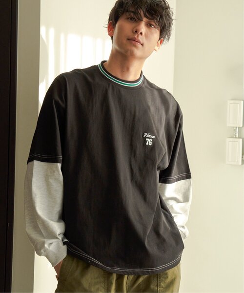 VISION STREET WEAR（ヴィジョンストリートウェア）の「VISION STREET WEAR ビジョンストリート スリーブレイヤードリブライン（Tシャツ/カットソー・メンズ・ホワイト/ブラック/ブルー/グリーン系その他・M/L）」の3枚目の写真