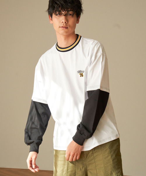 VISION STREET WEAR（ヴィジョンストリートウェア）の「VISION STREET WEAR ビジョンストリート スリーブレイヤードリブライン（Tシャツ/カットソー・メンズ・ホワイト/ブラック/ブルー/グリーン系その他・M/L）」の7枚目の写真