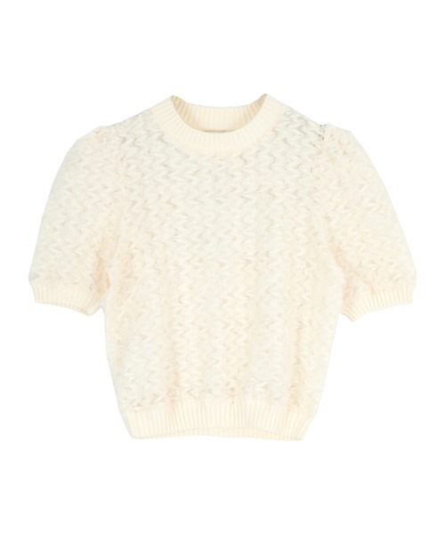 titivate（ティティベイト）の「シアーフリルレースプルオーバー（Tシャツ/カットソー・レディース・アイボリー/ブラック/ピンク・FREE）」の5枚目の写真