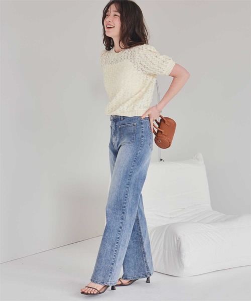 titivate（ティティベイト）の「シアーフリルレースプルオーバー（Tシャツ/カットソー・レディース・アイボリー/ブラック/ピンク・FREE）」の8枚目の写真