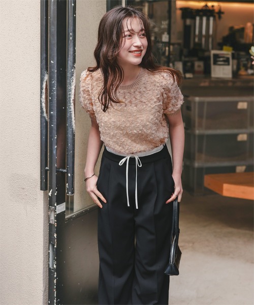 titivate（ティティベイト）の「シアーフリルレースプルオーバー（Tシャツ/カットソー・レディース・アイボリー/ブラック/ピンク・FREE）」の18枚目の写真