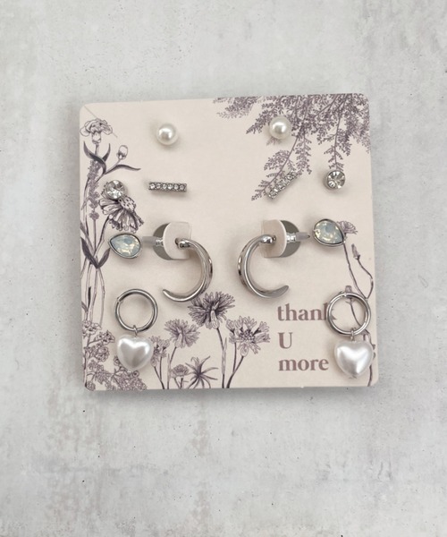 thank U more(サンキューモア)の「ピアス 6セット / pierce 6 set【両耳用】(ピアス(両耳用)・レディース・シルバー/ゴールド・FREE)」の1枚目の写真