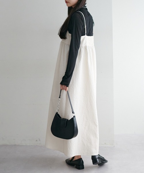 DISCOAT（ディスコート）の「【WEB限定】ジャガードキャミワンピース（ワンピース・レディース・ブラック/アイボリー/グリーン系その他・FREE）」の8枚目の写真