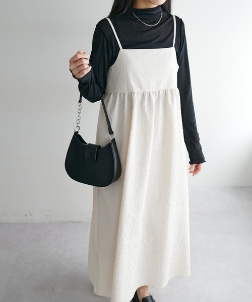 DISCOAT（ディスコート）の「【WEB限定】ジャガードキャミワンピース（ワンピース・レディース・ブラック/アイボリー/グリーン系その他・FREE）」の14枚目の写真