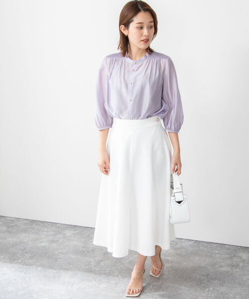 NOLLEY’S(ノーリーズ)の「ソフトオーガンジーシャーリングブラウス(シャツ/ブラウス・レディース・サックスブルー/ラベンダー/ブラック/イエロー・38/36)」の17枚目の写真