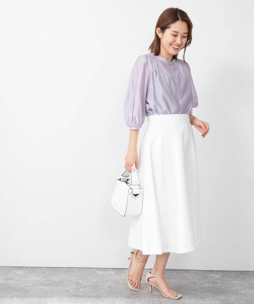 NOLLEY’S(ノーリーズ)の「ソフトオーガンジーシャーリングブラウス(シャツ/ブラウス・レディース・サックスブルー/ラベンダー/ブラック/イエロー・38/36)」の19枚目の写真