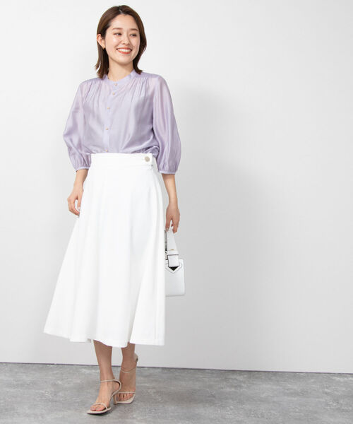 NOLLEY’S(ノーリーズ)の「ソフトオーガンジーシャーリングブラウス(シャツ/ブラウス・レディース・サックスブルー/ラベンダー/ブラック/イエロー・38/36)」の20枚目の写真