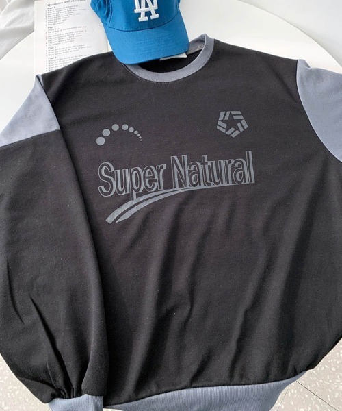 Dalfwin(ダールフィン)の「韓国ファッションNaturalプリントy2k配色スウェット(スウェット・レディース・ダークブルー/チャコールグレー/レッド・FREE)」の6枚目の写真