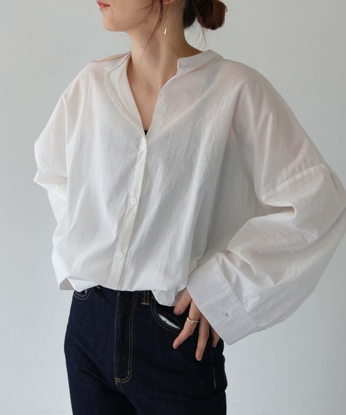 HER CLOSET(ハークローゼット)の「【shemoshelly】WEB限定バックギャザーブラウス(シャツ/ブラウス・レディース・モカ/カーキ/ブラック/オフホワイト・M)」の14枚目の写真