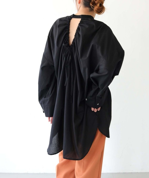 HER CLOSET(ハークローゼット)の「【shemoshelly】WEB限定バックギャザーブラウス(シャツ/ブラウス・レディース・モカ/カーキ/ブラック/オフホワイト・M)」の20枚目の写真