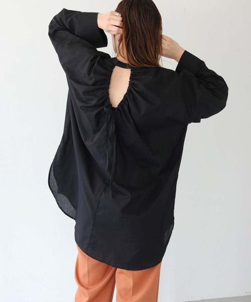 HER CLOSET(ハークローゼット)の「【shemoshelly】WEB限定バックギャザーブラウス(シャツ/ブラウス・レディース・モカ/カーキ/ブラック/オフホワイト・M)」の19枚目の写真