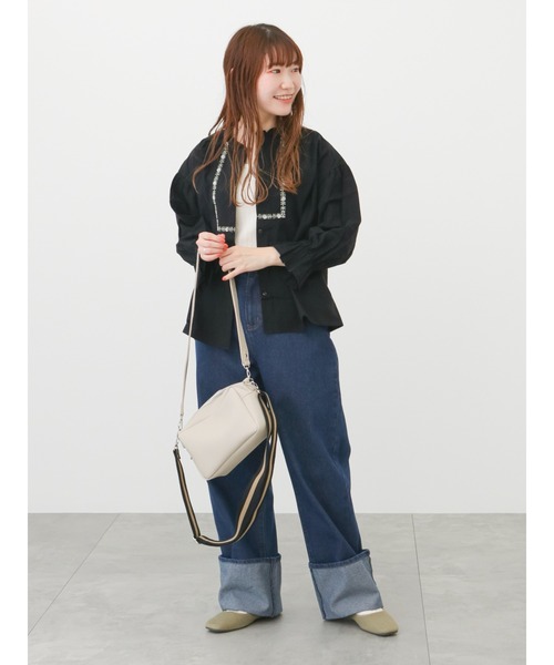 ehka sopo（エヘカソポ）の「ロールアップデニムパンツ（デニムパンツ・レディース・サックスブルー/ブルー/ネイビー・ﾌﾘ-）」の6枚目の写真