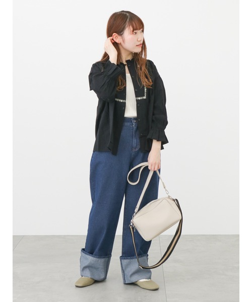 ehka sopo（エヘカソポ）の「ロールアップデニムパンツ（デニムパンツ・レディース・サックスブルー/ブルー/ネイビー・ﾌﾘ-）」の7枚目の写真