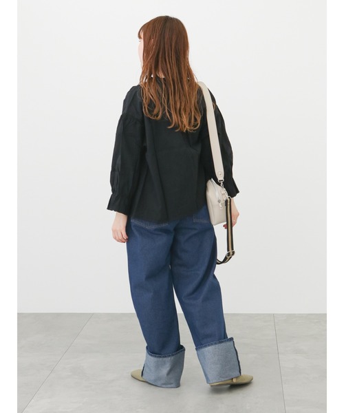 ehka sopo（エヘカソポ）の「ロールアップデニムパンツ（デニムパンツ・レディース・サックスブルー/ブルー/ネイビー・ﾌﾘ-）」の9枚目の写真