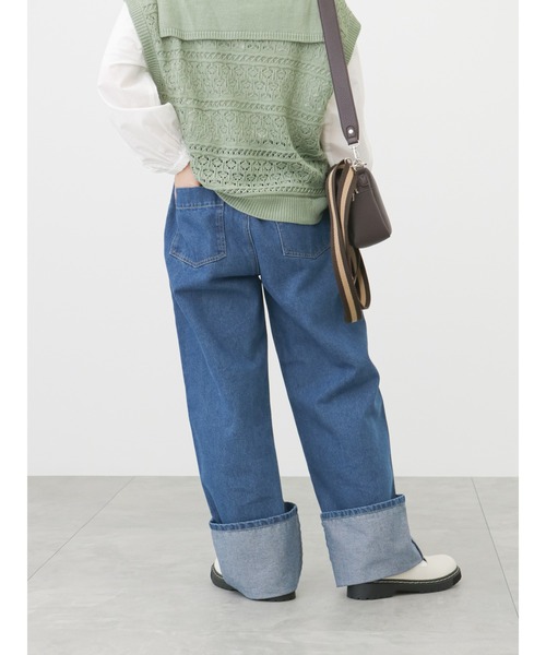 ehka sopo（エヘカソポ）の「ロールアップデニムパンツ（デニムパンツ・レディース・サックスブルー/ブルー/ネイビー・ﾌﾘ-）」の22枚目の写真