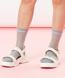 タテロゴフリルシースルークルーソックス