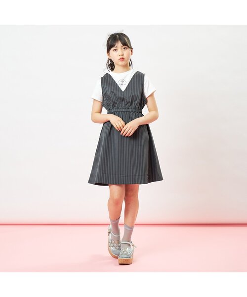 algy（アルジー）の「タテロゴフリルシースルークルーソックス（ソックス/靴下・キッズ・サックスブルー/グレー/オフホワイト・24/21）」の6枚目の写真