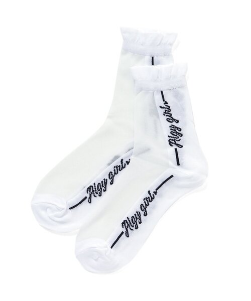 algy（アルジー）の「タテロゴフリルシースルークルーソックス（ソックス/靴下・キッズ・サックスブルー/グレー/オフホワイト・24/21）」の20枚目の写真