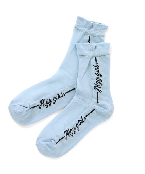 algy（アルジー）の「タテロゴフリルシースルークルーソックス（ソックス/靴下・キッズ・サックスブルー/グレー/オフホワイト・24/21）」の21枚目の写真