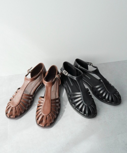 Green　Parks（グリーンパークス）の「・souvenirvelle　グルカストラップサンダル（サンダル・レディース・ブラウン/ブラック・M/LL/S/L）」の3枚目の写真