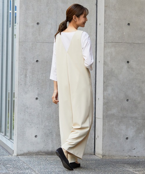 for/c(フォーシー)の「きれいめオールインワン【サスティナブル】(ワンピース・レディース・ブラック/アイボリー・M/L)」の12枚目の写真