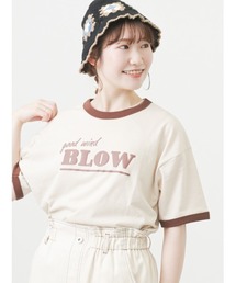 ehka sopo | リンガー発泡ロゴプリントTシャツ(Tシャツ/カットソー)