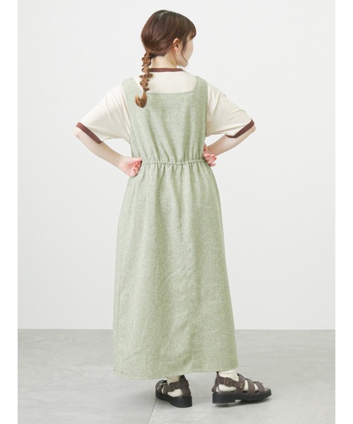 ehka sopo（エヘカソポ）の「リンガー発泡ロゴプリントTシャツ（Tシャツ/カットソー・レディース・サックスブルー/ピンク/キナリ・ﾌﾘ-）」の5枚目の写真