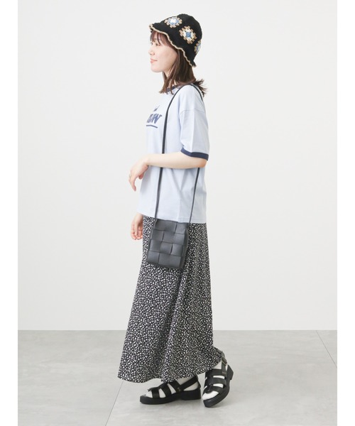 ehka sopo（エヘカソポ）の「リンガー発泡ロゴプリントTシャツ（Tシャツ/カットソー・レディース・サックスブルー/ピンク/キナリ・ﾌﾘ-）」の11枚目の写真