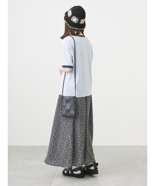 ehka sopo（エヘカソポ）の「リンガー発泡ロゴプリントTシャツ（Tシャツ/カットソー・レディース・サックスブルー/ピンク/キナリ・ﾌﾘ-）」の12枚目の写真