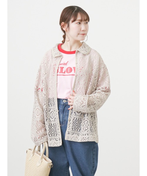 ehka sopo（エヘカソポ）の「リンガー発泡ロゴプリントTシャツ（Tシャツ/カットソー・レディース・サックスブルー/ピンク/キナリ・ﾌﾘ-）」の20枚目の写真