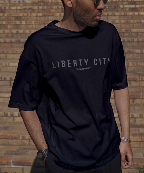 LIBERTY CITY（リバティシティ）の「【LIBERTY CITY/リバティーシティ】 [GYM] ワイドシルエットTシャツ（Tシャツ/カットソー・メンズ・ホワイト/ベージュ/ブラック×ホワイト/ブラック×グレー・4/3）」の3枚目の写真