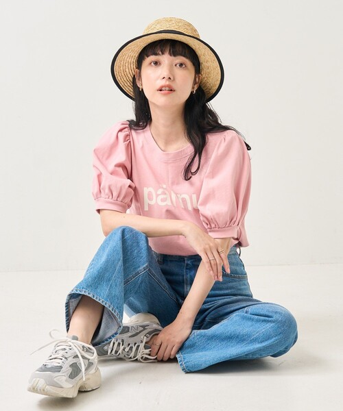 FREAK'S STORE（フリークスストア）の「パフスリーブデザインロゴTEE（Tシャツ/カットソー・レディース・チャコールグレー/オフホワイト/ピンク/グリーン・ﾌﾘ-）」の8枚目の写真