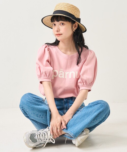 FREAK'S STORE（フリークスストア）の「パフスリーブデザインロゴTEE（Tシャツ/カットソー・レディース・チャコールグレー/オフホワイト/ピンク/グリーン・ﾌﾘ-）」の10枚目の写真