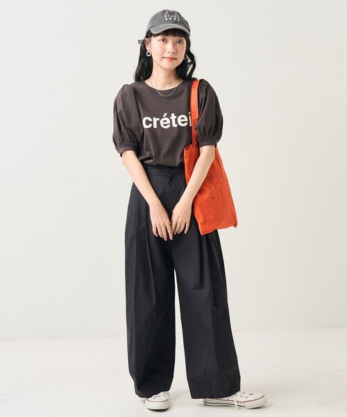 FREAK'S STORE（フリークスストア）の「パフスリーブデザインロゴTEE（Tシャツ/カットソー・レディース・チャコールグレー/オフホワイト/ピンク/グリーン・ﾌﾘ-）」の12枚目の写真