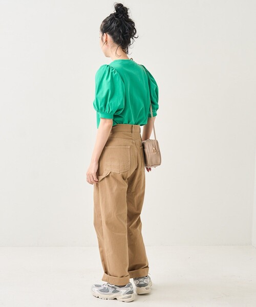 FREAK'S STORE（フリークスストア）の「パフスリーブデザインロゴTEE（Tシャツ/カットソー・レディース・チャコールグレー/オフホワイト/ピンク/グリーン・ﾌﾘ-）」の15枚目の写真