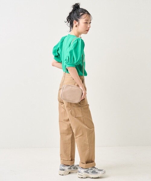 FREAK'S STORE（フリークスストア）の「パフスリーブデザインロゴTEE（Tシャツ/カットソー・レディース・チャコールグレー/オフホワイト/ピンク/グリーン・ﾌﾘ-）」の16枚目の写真