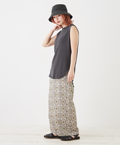 CUBE SUGAR（キューブシュガー）の「綿レーヨンボイル総柄プリントギャザーパンツ（その他パンツ・レディース・レッド/ブルー/オリーブ/カーキ・M）」の21枚目の写真