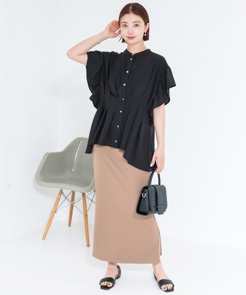 LAVEANGE（ラビアンジェ）の「フリルスリーブタックブラウス（シャツ